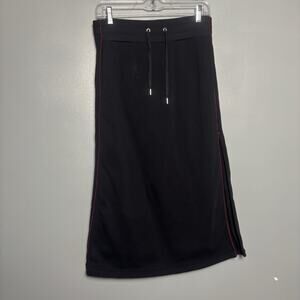 Public School New York Sporty Midi Skirt Size XS Side Zippers Black Red Stripe